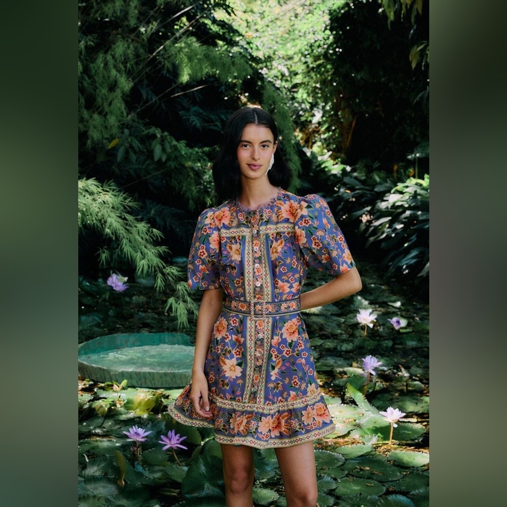 FARM Rio Floral Blue and Pink Mini Dress - Picture 8 of 8